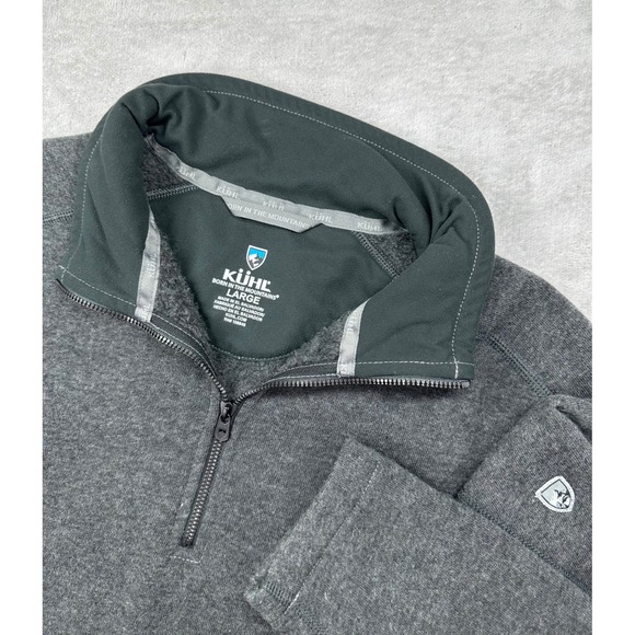 Kuhl Revel Quarter Zip Pullover Mens Gray Long Sleeve Sweater Outdoors Casual - Picture 1 of 15